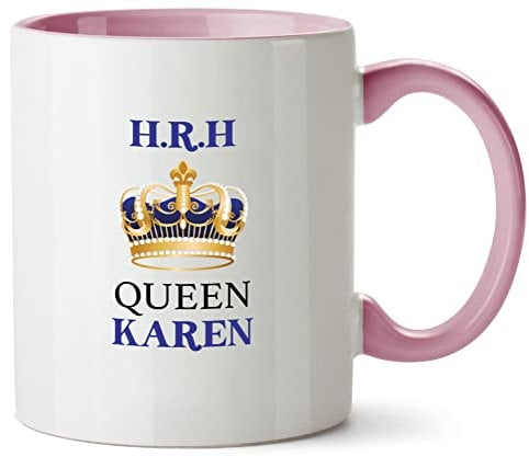 Hippowarehouse Personalised HRH Queen Printed Mug Various Colour Options Ceramic Cup Kitchenware 11oz