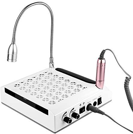3 in 1 lucidatrice elettrica per unghie, Fornetto unghie professionale trapano per unghie elettrico Aspirapolvere per unghie macchina all-in-one 80w