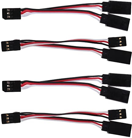 MagiDeal 4X Y Kabelbaum Männlich Weiblich Stecker 2 in 1 Konvertierkabel für JR Servo, Rot und Schwarz, 100mm