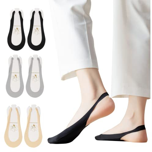 Caudblor 6 Paar Damen Füßlinge Socken Zehensockenaus Invisible Baumwolle High Heel Kissen Schuheinlagen