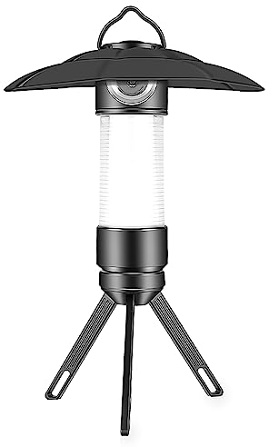 Campinglampe, USB LED Camping Lampen Aufladbar mit 5 Modi , Outdoor Camping Lampe Batteriebetrieben mit Lampenschirm mit Stativ, Camping Laterne Wasserdicht für Wandern,Stromausfall,Notfall