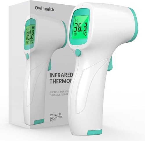 Non Contact Forehead Thermometer for Adults and Kids, Digital No-Touch Infrared Thermometer Temperature Gun for Baby ,3 Color Fever Alarm Accurate Reading 1s Fast Accurate Reading
