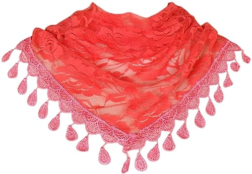 MAIRY Tuch Damen Stola Festlich Leicht - Schal für Abendkleid Dreieck Spitzenschals mit Fransen Elegante Hochzeitsschal Schals für Damen DE148013