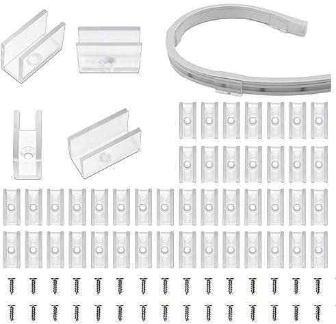 Lucienstar Neon Clips - 100PCS Neon Strip Light Clip Zubehör für 6x12mm , Neon Zeichen DIY (100 Schrauben, 100 Clips)