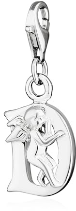 NKlaus Armband-Bead Buchstabe D aus 925 Silber, 14x10mm, 3,4g, 1 Stück