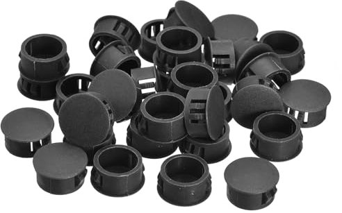 QUARKZMAN Bouchon de Trou en Plastique 18mm, 36Pcs Type Encastré, Cache Trou Bouchon de Verrouillage à Pression Ronde pour Meubles, Embouts d'Insertion de Panneaux, Noir