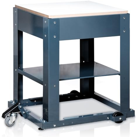 POWERTEC UT1008V Planer Stand with Wheels, 23-1/16 x 20-1/8 x 29.5 Melamine MDF Table Top, Multi-Purpose Storage Mobile Base for Woodworking