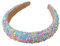 scicent Haarreif Strass Stirnband Bling Kristall Haarreifen Glitzer Dick Gepolstertes Haarband Diamant Perlen Stirnband Mode Haarschmuck für Frauen Mädchen (Himmelblau) - 16614