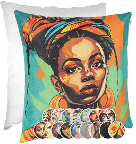 Kissenbezug Dekokissen Gobelin Kissen Sofakissen Kissenbezüge Kissenhülle Zierkissen Pop Art Motiv beidseitig Bedruckt Sisay 40x40cm mit Füllung