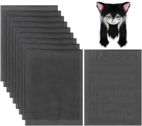 BENECREAT 10 Blatt Fursuit Eye Mesh, 30x22 cm Schwarzes, Benutzerdefiniertes Augennetz Aus PVC, Wasserfest Bedruckbar Für Furries Cosplay, Kunstpuppen, Skulpturen, Pelzanzüge, Basteln