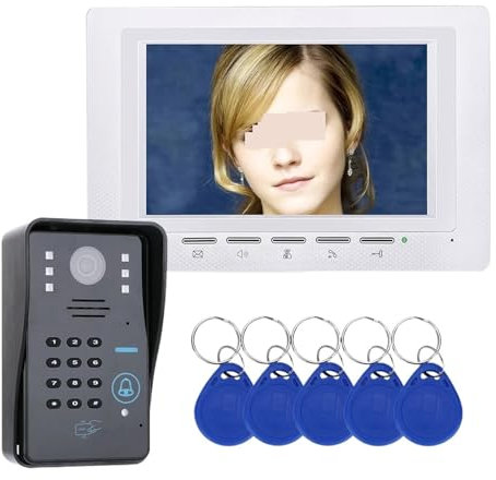 nmbhus Campanello Citofono Videocitofono Con Password RFID Da 7 con Telecamera IR 1000 Sistema Di Controllo Accessi Linea TV