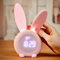 Uadme Réveil numérique lumineux pour enfants en forme de lapin avec veilleuse LED Rose