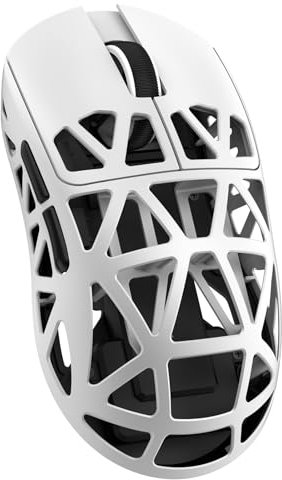 ATTACK SHARK Mouse da gioco in lega di magnesio R2, sensore PixArt PAW3950, wireless 8K, 48 g superleggero, BT/2.4G/cablato, DPI regolabile 42000, mouse da ufficio per Win11/Xbox/PS/Mac, bianco