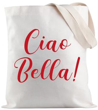 PYOUL Einkaufstasche mit italienischen Sprüchen, Ciao Bella, Tragetasche, italienische Hello-Umhängetasche, Italien-Souvenirs, italienisches Geschenk, Italien-Liebhaber, Geschenk, Ciao Bella Tote EU,