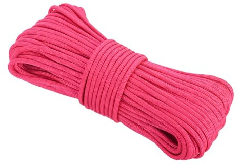 Rebower 550 Paracord Rope 31m, 4mm Thin Paracord Nylon Cord 7-Strand Core [for Tent Camping Outdoor Gear] - Rose Red