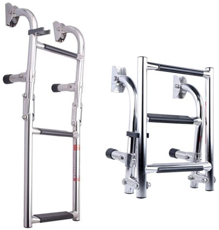 Scaletta per Barche per pontoni marini Scaletta telescopica per Barche a 3 gradini in Acciaio Inossidabile Resistente con gradini più Larghi per Yacht marini