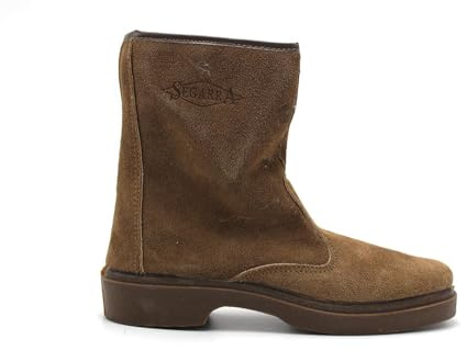 SEGARRA - Bota de caza, de piel, media caña sin cordones, suela de goma, pelo por dentro, para: Hombre color: TABACO talla:44