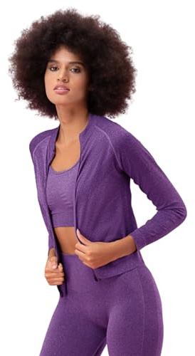 FOCENZA Felpa Donna con Zip Senza Cappuccio Microfibra | Ideale per Sport | Felpa Elasticizzata e Traspirante | Made in Italy