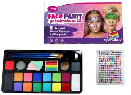 TyToo Kit de peinture pour le visage – Couleurs de maquillage douces pour la peau pour enfants et adultes | Couleurs intenses, haute pigmentation | Certifié UE et sûr | Facile à utiliser
