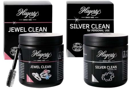 Hagerty Jewel Clean Bath 170ml with Silver Clean bath 170ml - Jewellery Immersion Bath Polish Cream for renewed shine on Yellow Gold, Rose Gold, White Gold, Silver, Platinum