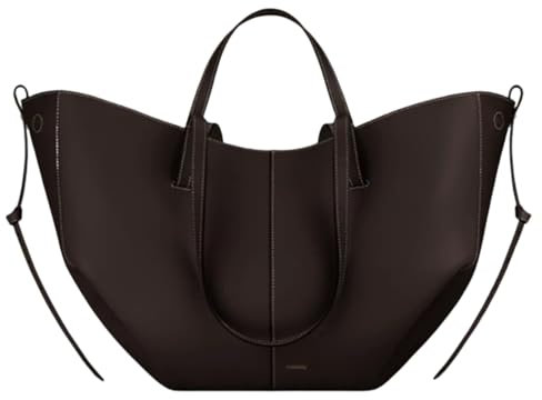 Große Tragetasche for Damen, modische Vintage-Umhängetasche, schicke Lederhandtasche, Hobo-Geldbörse.(Ebony,S)