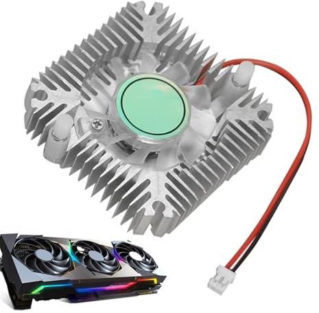 Ventilateur PCI - Refroidisseur d'air GPU en aluminium - Refroidisseur compact pour ordinateur de montage vidéo - Avec espacement des trous de 55 mm