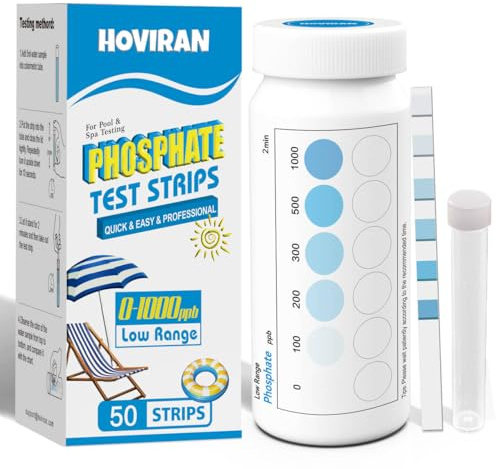 Kit de prueba de fosfato, kit de prueba de fosfato de piscina, 50 tiras de prueba de fosfato para bañera de hidromasaje y piscina, prueba de agua rápida y fiable con tubo colorimétrico