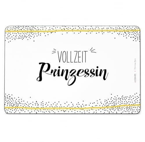 PPD Frühstücksbrettchen Schneidebrett 23x14 cm aus Resopal - Hochwertiges Schneidebrett mit Witzigem/modernen Motiv - Langlebig, Kratzfest & Spülmaschinenfest - Vollzeit Prinzessin