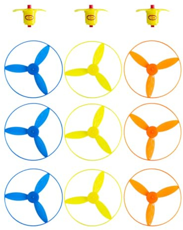HOODANCOS 8 Sets Outdoor Ejection Flying Discs Saucer Spinner with 8 Launchers 24 Sports Flying Plates for Active Play Random Color