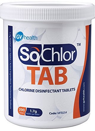 SoChlor TAB Chlorine Disinfectant Tablets 1.7g NaDCC - 200 Tablets