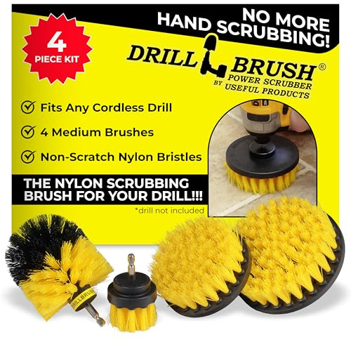 Drillbrush Borrborste med nylonborst för rengöring av badrum, Power Scrubber-borstset för badkar, dusch, kakel och fogar, universell hushållsrengöringsborste för borrmaskin, set för rengöring av fogar