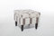Benformato Hocker Aversa mit schöner Landhausstoff Kombination in Beige und Dunkelbraun