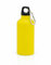 Aluminium Drinking Water Bottle with Screw cap and Carabiner, 400ml (Yellow)