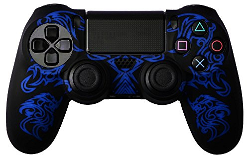 COVER IN SILICONE NERO BLU DRAGON PER CONTROLLER PS4 DUAL SHOCK 4