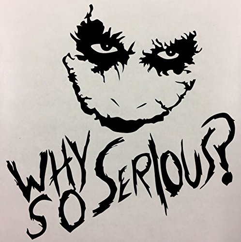 myrockshirt Why so serious? Joker Modell 2 Aufkleber Autoaufkleber Sticker Auto`+ Bonus Testaufkleber Estrellina-Glückstern ®, gedruckte Montageanleitung, waschanlagenfest,