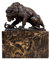 Kunst & Ambiente - Bronzeskulptur - Löwe mit Schlange (1838) - signiert Antoine-Louis Barye - Tierfiguren online kaufen - Statue auf Marmorsockel - Wohndeko für Innen