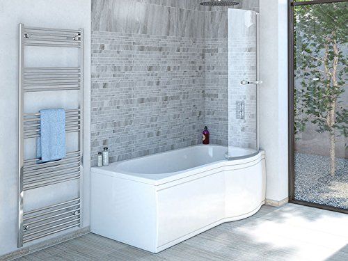Badewanne SKALI Rechts 167,5x80/70cm + Duschkabine + Wannenschürze + Ablaufgarnitur + Wannenfüße