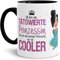 Tasse Tätowierte Prinzessin - Brünett - Tätowiert/Diva/für die beste Freundin/Witzig/Lustig/Becher/Innen & Henkel Schwarz