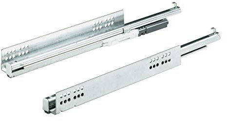 Hettich 9220218 Vollauszugsystem Quadro V6 450 Silent System (Nennlänge: 450mm, Traglast:30 kg, präzise, leise, stabil) silber