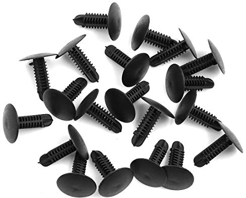 sourcing map 20pc 5mm noir trou Aile Auto Rivet plastique glissière butoir retenue clips