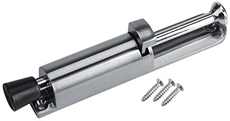 Hyuduo Zinc Alloy Long Door Closer, Soft Rubber Foot Spring Telescopic Door Retainer, Step-On Door Stoppers, Hardware Door Buffer Fittings, Door Stays for Upvc Doors (Silver),Other Garden Tools