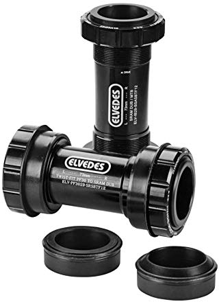ELVEDES Tretlager, kompatibel mit SRAM Dub BB386 Cycle E-Bike Erwachsene, Unisex, Schwarz, Standard