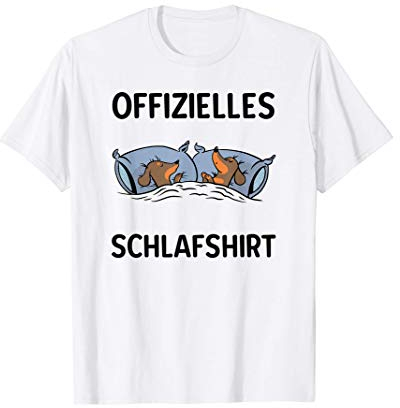 Offizielles Schlafshirt - Dackel Hund Schlafanzug Nachthemd T-Shirt