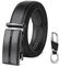 flintronic Herren Gürtel,Hochwertiges Leder material Ratsche Automatik Gürtel für Männer Ledergürtel Breite 3.5cm Länge 145CM-Schwarz (inkl Schlüsselbund & Geschenkbox)