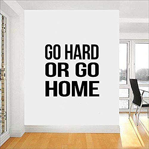 Wall Sticker Go Hard Or Go Home Daily Gym Motivation Vinyl Decal Fitness Center Wall Sticker Home Gym Interior Workout Wall 53X53Cm