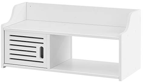 [en.casa] Badezimmer Hängeschrank Norberg Badschrank 28x62x25cm WPC Wandschrank Weiß