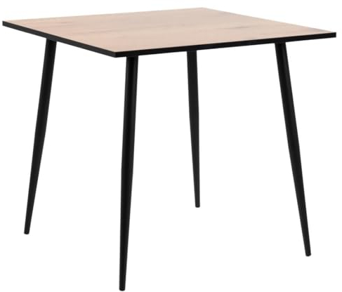 Wilma Esszimmertisch, Melamin, matt, Wilde Eiche, rau, Schwarze Beine
