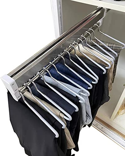 Ausziehbare Kleiderstange mit 2 Gleitschienen, ausziehbare Kleiderstange, verstellbare 30-80cm Kleiderstange, Kleiderstange, belastbar 25kg