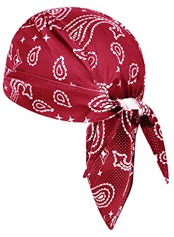 Quick Dry Sports Skull Beanie, Summer Thin Mesh Cycling Cap Bandana Moisture Wicking Stretchy Headwear Sun Protection Running Head Wrap Hat Helmet Liner for Men Women