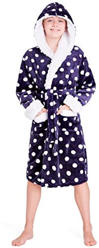 CityComfort Robe de Chambre Enfant Fille en Polaire (Violet, 13-14 Ans)